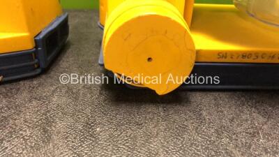 2 x Laerdal LSU Suction Units with Cups (Both Power Up, 1 with Cracked Casing-See Photos) *SN 78480967385, 78030666287* - 3