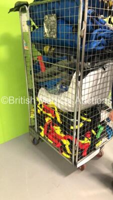 Cage of Mixed Ambulance Equipment Including Oxygen Bags,Skid Mats and Splints (Cage Not Included) - 2