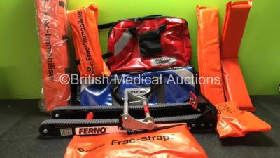 Mixed Lot Including 1 x Oxygen Bottle Carry Bag, 2 x Ferno Frac Immobiliser Leg Splints,1 x Ferno Frac Strap, 1 x Carry Bag and 1 x Ferno Compact Track 2 Chair Attachment *SN CT05875T*