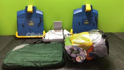 Mixed Lot Including 2 x LSU Ref 782600 Wall Brackets and 1 x Mangar Airflo 24 Stowage and Charging Point, 1 x Carry Bag and 1 x ACR Ambulance Child Restraint Belts *SN CD01020201288, 78460919821, 78320814686*