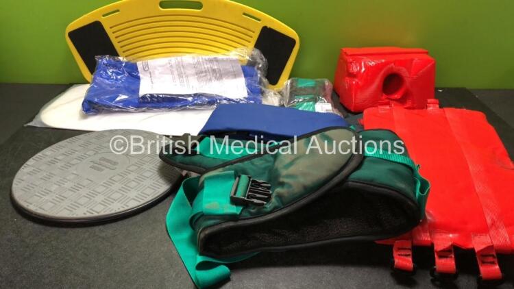 Mixed Lot Including 3 x Patient Transfer Boards, 2 x Head Blocks and 4 x Straps