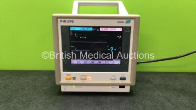 Philips M3046A M4 Patient Monitor with 1 x Philips M3000A Opt C06 Module Including ECG, Sp02, NBP, Press and Temp Options (Powers Up) *SN DE00837134, DE94540055*