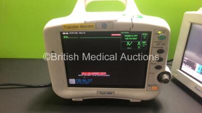 Job Lot Including 1 x Huntleigh Healthcare Smartsigns SC750 Patient Monitor (Powers Up) and 1 x GE Dash 3000 Patient Monitor with BP1/3, BP 1/2, SPO2, TEMP/CO, CO2, NBP and ECG Options (Powers Up, Damaged Casing - See Photo) - 4