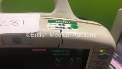 Job Lot Including 1 x Huntleigh Healthcare Smartsigns SC750 Patient Monitor (Powers Up) and 1 x GE Dash 3000 Patient Monitor with BP1/3, BP 1/2, SPO2, TEMP/CO, CO2, NBP and ECG Options (Powers Up, Damaged Casing - See Photo) - 5