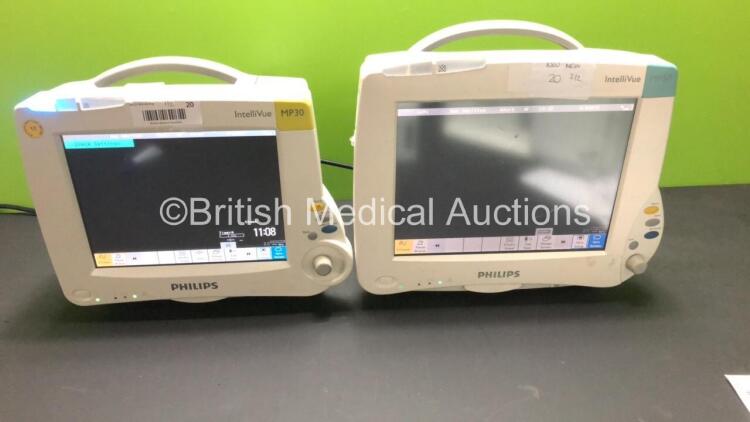 1 x Philips IntelliVue MP50 Patient Monitor * Crack to Casing and Scratch to Screen-See Photos * Mfd 2007 * and 1 x Philips IntelliVue MP30 Patient Monitor * Scratches to Screen-See Photos * Mfd 2010 * (Both Power Up)