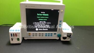 Datex-Ohmeda F-CM1-04 Patient Monitor * Mfd 2006 * with 1 x E-PRESTN Module with SpO2,T1,T2,P1,P2,NIBP and ECG Options * Mfd 2009 * and 1 x E-CAiOV Gas Module with D-Fend Water Trap and Spirometry Options * Mfd 2006 * (Powers Up)