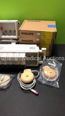 Large Job Lot of Patient Monitoring Accessories Including 3 x Philips Module Racks Including 4 x VueLink and 5 x IntelliBridge EC10,2 x TOCO + Fetal Transducers,1 x US Fetal Transducer,1 x TOCO Fetal Transducer and 4 x Philips IntelliVue Remote Controls R - 2