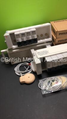 Large Job Lot of Patient Monitoring Accessories Including 3 x Philips Module Racks Including 4 x VueLink and 5 x IntelliBridge EC10,2 x TOCO + Fetal Transducers,1 x US Fetal Transducer,1 x TOCO Fetal Transducer and 4 x Philips IntelliVue Remote Controls R - 4