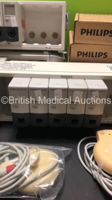 Large Job Lot of Patient Monitoring Accessories Including 3 x Philips Module Racks Including 4 x VueLink and 5 x IntelliBridge EC10,2 x TOCO + Fetal Transducers,1 x US Fetal Transducer,1 x TOCO Fetal Transducer and 4 x Philips IntelliVue Remote Controls R - 5