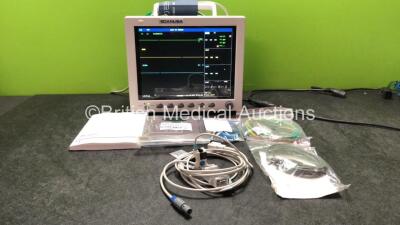 EDAN USA IM8 Patient Monitor with Printer,CO2,IBP1,IBP2,ECG,NIBP,SpO2,T1 and T2 Options Including 1 x SpO2 Adapter Cable, 1 x NIBP Hose 1 x Paediatric BP Cuff, 1 x Adult BP Cuff, 1 x User Manual and (Powers Up In Excellent Condition) * Mfd 2014 *