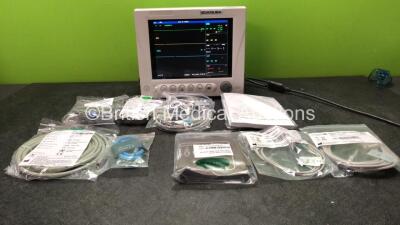 EDAN USA IM8 Patient Monitor with Printer,CO2,IBP1,IBP2,ECG,NIBP,SpO2,T1 and T2 Options Including 1 x SpO2 Adapter Cable, 1 x Adult BP Cuff, 1 x Neonatal / Adult SpO2 Sensor, 1 x Paediatric Finger Clip,1 x NIBP Hose and 1 x User Manual (Powers Up In Excel