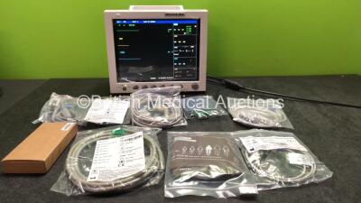 EDAN USA IM8 Patient Monitor with Printer,CO2,IBP1,IBP2,ECG,NIBP,SpO2,T1 and T2 Options and Assorted Leads (Powers Up In Excellent Condition) * Mfd 2014*