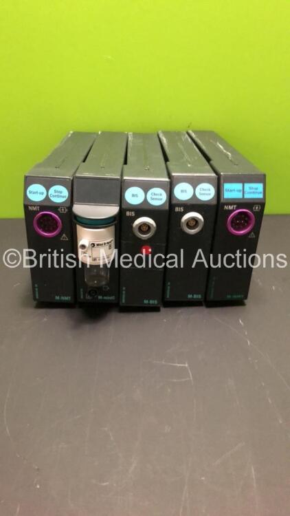 Job Lot of Datex-Ohmeda Patient Modules Including 2 x M-NMT Modules,2 x M-BIS Modules and 1 x M-miniC Module with Mini D-Fend Water Trap