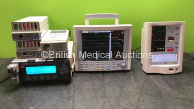 Mixed Lot Including 1 x Ohmeda 5330 Agent Monitor (Powers Up) 1 x Datascope Passport 2 Patient Monitor Including ECG, SpO2, T1, IBP1, IBP2 and NIBP Options (Powers Up) 1 x SAM Marquette Module and 2 x GE TRAM Modules *GH*