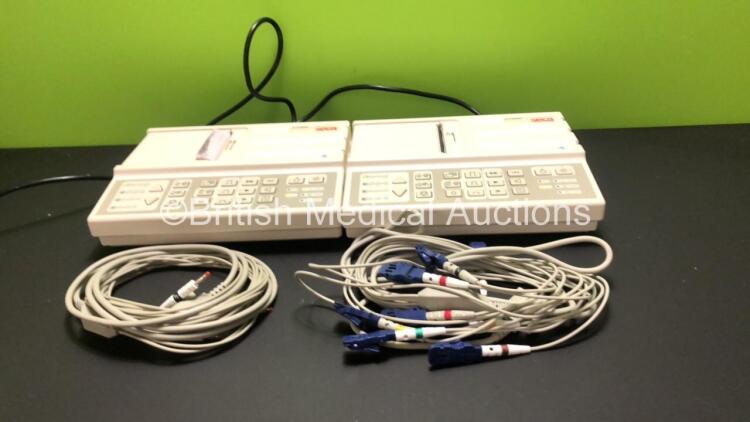 2 x Seca CT3000i ECG Machines with 10 Lead ECG Leads (Both Power Up with INOP Light)