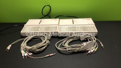 2 x Seca CT3000i ECG Machines with 10 Lead ECG Leads (Both Power Up with INOP Light)