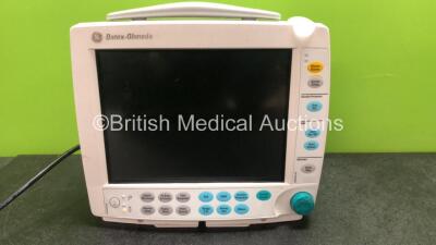 GE Datex Ohmeda Type F-FM-00 Patient Monitor (Powers Up with Blank Display Screen-See Photo)