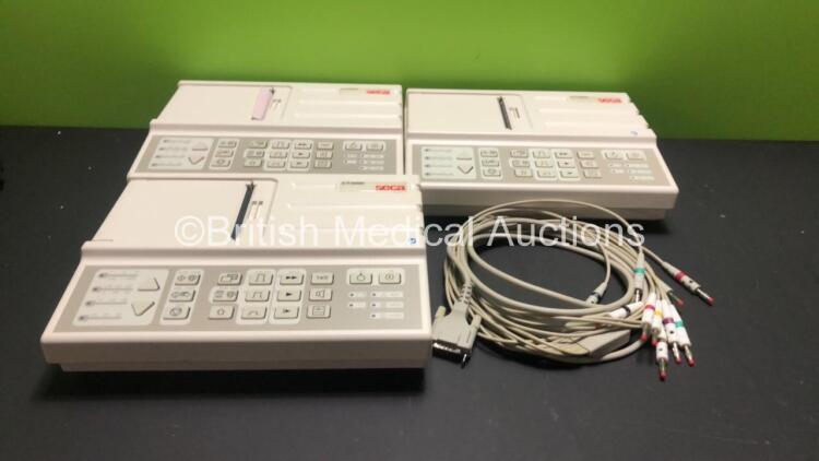 3 x Seca CT3000i ECG Machines with 1 x 10 Lead ECG Lead (All No Power)