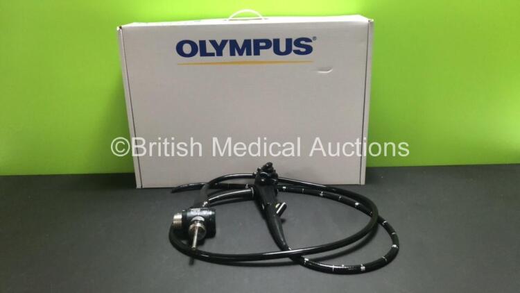 Olympus PCF-240S Video Sigmoidoscope in Case - Engineer's Report : Optical System - No Fault Found, Angulation - No Fault Found, Insertion Tube - No Fault Found, Light Transmission - No Fault Found, Channels - No Fault Found, Leak Check - No Fault Found *