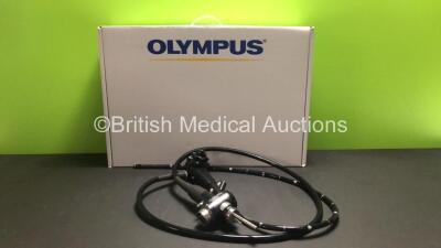 Olympus PCF-240S Video Sigmoidoscope in Case - Engineer's Report : Optical System - No Fault Found, Angulation - No Fault Found, Insertion Tube - No Fault Found, Light Transmission - No Fault Found, Channels - No Fault Found, Leak Check - No Fault Found *