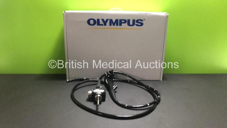 Olympus PCF-240S Video Sigmoidoscope in Case - Engineer's Report : Optical System - No Fault Found, Angulation - No Fault Found, Insertion Tube - No Fault Found, Light Transmission - No Fault Found, Channels - No Fault Found, Leak Check - No Fault Found *