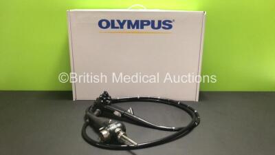 Olympus PCF-240S Video Sigmoidoscope in Case - Engineer's Report : Optical System - No Fault Found, Angulation - No Fault Found, Insertion Tube - No Fault Found, Light Transmission - No Fault Found, Channels - No Fault Found, Leak Check - No Fault Found *