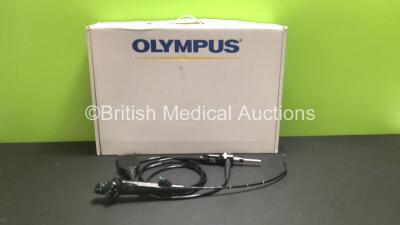 Olympus CYF Type V Video Cystoscope in Case - Engineers Report : Optical System - Unable to Check, Angulation - No Fault Found, Insertion Tube - Twisted 45 Degrees, Light Transmission - No Fault Found, Channels - No Fault Found, Leak Check - No Fault Foun