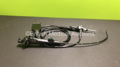 Olympus CYF Type V Video Cystoscope in Case - Engineers Report : Optical System - Unable to Check, Angulation - No Fault Found, Insertion Tube - Twisted 45 Degrees, Light Transmission - No Fault Found, Channels - No Fault Found, Leak Check - No Fault Foun - 2