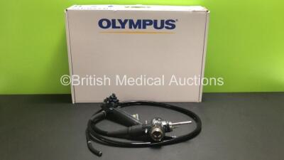 Olympus GIF-Q260 Video Gastroscope in Case - Engineer's Report : Optical System - No Fault Found, Angulation - Not Reaching Specification, To Be Adjusted, Insertion Tube - No Fault Found, Light Transmission - No Fault Found, Channels - No Fault Found, Lea