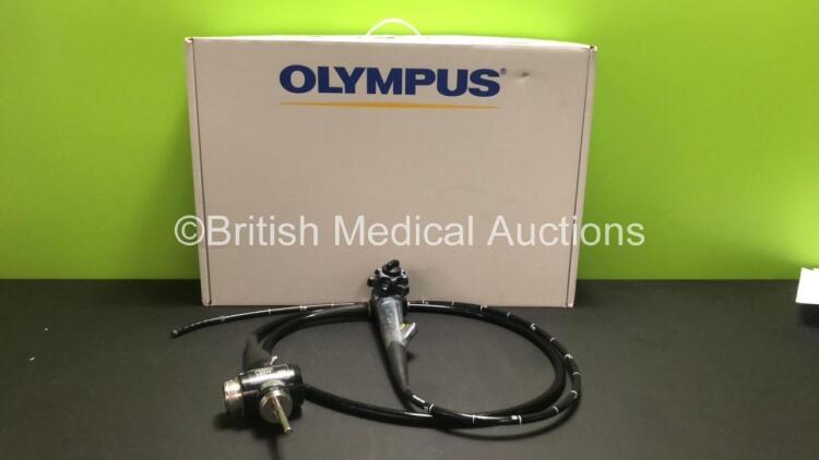 Olympus GIF-Q260 Video Gastroscope in Case - Engineer's Report : Optical System - No Fault Found, Angulation - Not Reaching Specification, To Be Adjusted, Insertion Tube - No Fault Found, Light Transmission - No Fault Found, Channels - No Fault Found, Lea