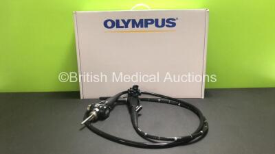 Olympus PCF-240S Video Sigmoidoscope in Case - Engineer's Report : Optical System - No Fault Found, Angulation - No Fault Found, Insertion Tube - No Fault Found, Light Transmission - No Fault Found, Channels - No Fault Found, Leak Check - No Fault Found *