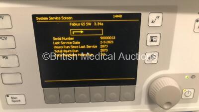 Drager Fabius GS Anaesthesia Machine Software Version 3.34a Total Hours Run 2873 Total Ventilator Hours 161 with Bellows, Absorber and Hoses (Powers Up) *S/N ARUB-0015* **Mfd 2004** - 6