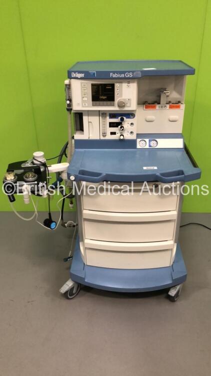 Drager Fabius GS Anaesthesia Machine Software Version 3.11 Total Hours Run 3090 Total Ventilator Hours 219 with Bellows and Hoses (Powers Up) *S/N ARYA-0005** **Mfd 2007**