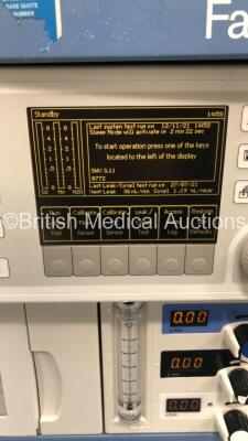 Drager Fabius GS Anaesthesia Machine Software Version 3.11 Total Hours Run 3090 Total Ventilator Hours 219 with Bellows and Hoses (Powers Up) *S/N ARYA-0005** **Mfd 2007** - 2