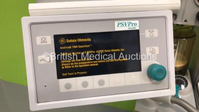 Datex-Ohmeda Aestiva/5 Anaesthesia Machine with Datex-Ohmeda Aestiva/5 7900 SmartVent Software Version 4.8 PSVPro, Bellows, Absorber and Hoses (Powers Up) *S/N AMRL01619* - 2