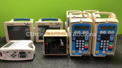 Mixed Lot Including 2 x Welch Allyn Propaq CS Patient Monitors (Both Power Up when Tested with Stock Power Supply-Power Supplies Not Included) 1 x Masimo Rad 8 Pulse Oximeter (No Power) 1 x CSI Criticare SpOT Comfort Cuff Patient Monitor (Both Power Up wh