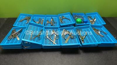 Large Quantity of Various Surgical Instruments with Plastic Wash Trays