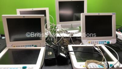 Job Lot of GE Monitors Including 1 x GE Module Rack and 6 x GE Monitors (All Power Up) *SN DTK47122530, DTK47122310, DTK11120951, DTK11120939*