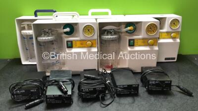 5 x SAM 420 Medical Suction Pumps with 5 x Cups and 5 x AC Power Supplies (All Power Up)