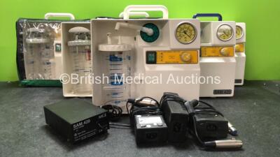 6 x SAM 420 Medical Suction Pumps with 6 x Cups and 3 x AC Power Supplies (All Power Up)