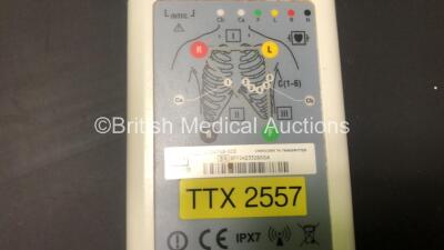 Job Lot Including 4 x GE Carescape Telemetry T4 ECG Transmitters with 3 x 5 Lead ECG Leads and 1 x GE ApexPro ECG Transmitter (All Untested Due to No Batteries) *SFY14233260GA / SFY14233259GA / SFY17130021SA / SFY14233258GA / RAM07332465GA* - 3