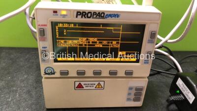 Mixed Lot Including 1 x Omron NE-C28-E Compressor Nebuliser (Powers Up) 1 x Omron AIR Pro Compressor (Powers Up) 1 x ProPaq Encore Patient Monitor Including ECG, NIBP, T1, T2, SpO2 P1 and Printer Options (Powers Up) - 6