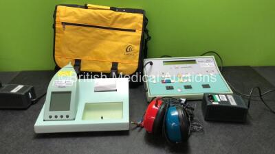 Job Lot Including 1 x Kamplex MTP10 Audiometer with 1 x AC Power Supply (No Power) 1 x Kamplex KLD 23 mha Audiometer with 1 x AC Power Supply and 1 x Headphones(Powers Up with Fault)