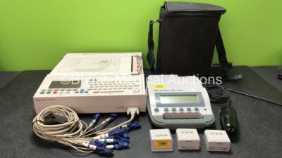 Mixed Lot Including 1 x Hewlett Packard Packard Writer 200 ECG Machine with 1 x 10 Lead ECG Lead (Powers Up) 1 x Verathon BVI 3000 Bladder Scanner with 4 x Batteries and 1 x Transducer / Probe (Powers Up with Calibration Message, Cracked Casing and Damage