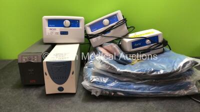 Mixed Lot Including 3 x Arjohuntleigh Aura Pumps, 4 x Aura Huntleigh Inflatable Mattresses, 1 x APC Smart UPS Unit and 1 x Powervar UPS Unit (All Power Up) *SN SC6201, 5504251R0740122, 1700054116, 1700054107, 1000029997*