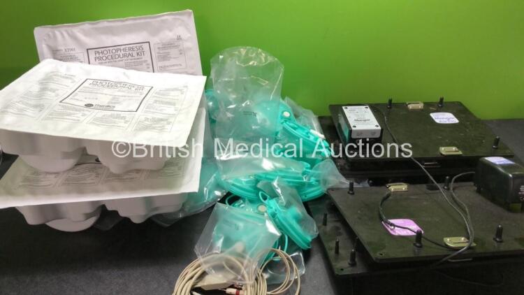 Mixed Lot Including Approximately 20 x 3 Litre Serres Cups, 3 x Therakos Photopheresis Procedural Kits and 6 x Mangar Airflo Stowage Boards and 1 x 10 Lead ECG Lead