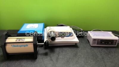 Mixed Lot Including 1 x Vitalograph Syringe Driver, 1 x Vitalograph 2130 Base Station with 1 x Vitalograph 2120 Spirometer and 1 x AC Power Supply (Base Station Powers Up, Spirometer No Power) 1 x My Care Link Unit and 1 x Nellcor N-560 Pulse Oximeter (Po