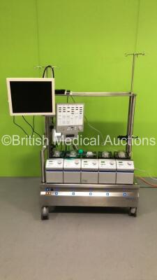 Maquet HL 20 Heart and Lung Machine with 5 x Roll Pumps, Control Console,Maquet EGB 40 Respiratory Gas Blender Version V.2.3 and Monitor (Powers Up)