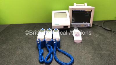 Mixed Lot Including 1 x Datascope Trio Patient Monitor Including ECG, T1, NIBP and SpO2 Options (Powers Up with Damaged SpO2 Connection-See Photo) 1 x Siemens Clinitek Status Analyzer (Untested Due to Missing Power Supply) 1 x Yasee Non Contact Thermomete