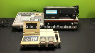 1 x EMS Medi-Link System Control Unit with Shortwave and Ultrasound Modules, 1 x phyaction 793 Unit with Handpiece (Powers Up), 1 x Enraf Nonius Sonopuls 434 Unit (Damaged to Unit and No Power) and 1 x Bio-Tek 601 Pro Electrical Safety Tested (Unable to P